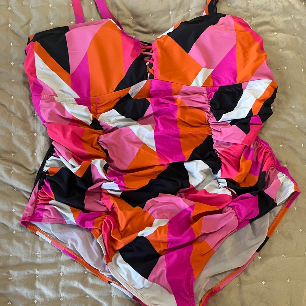 Torrid Colorful Geometric One-Piece Swimsuit